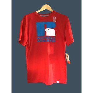 RUSSELL ATHLETIC- MENS SHORT SLEEVE CREW NECK GRAPHIC T-SHIRT SMALL- NWT